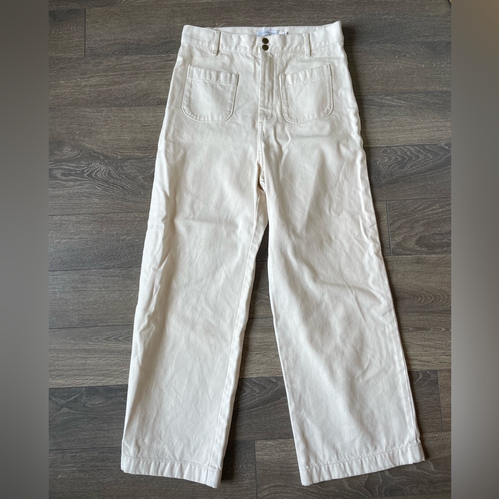 & Other Stories Cream Wide Leg Jean
